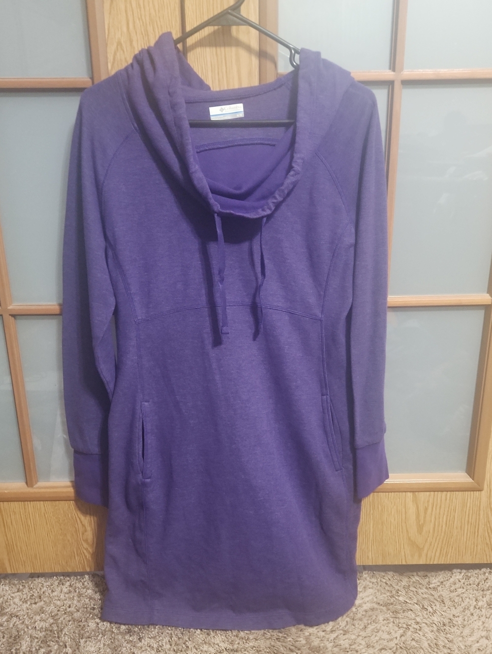 Columbia Womens Purple Hooded Long Sleeve Tunic Dress Medium